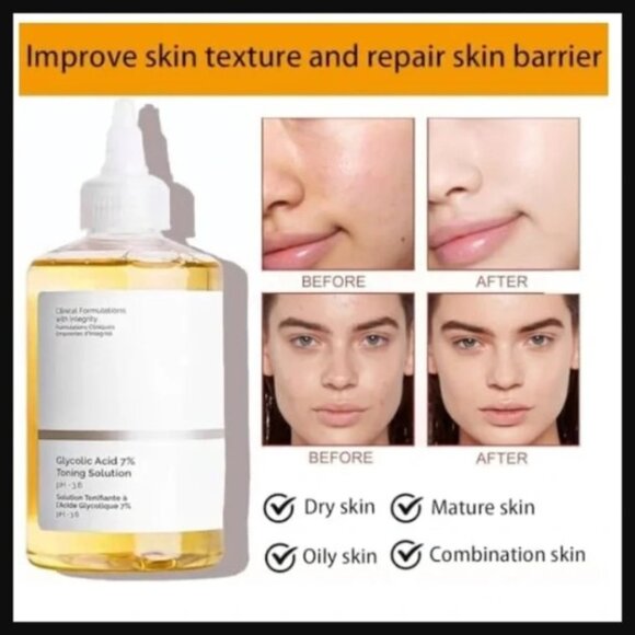 8 FL Oz Glycolic Acid 7% Exfoliating Toning Solution New in sealed Box - Picture 2 of 3